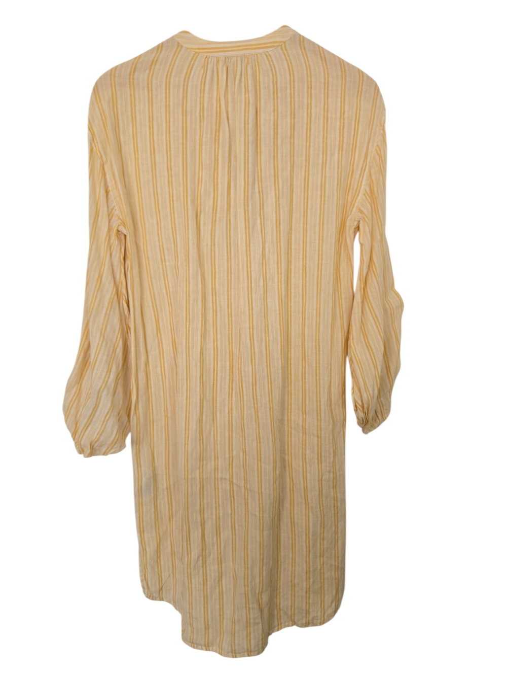☀️ Joie Yellow Stripe Tunic Dress – Lightweight Button Front Shirt Dress Size S - Picture 2 of 4